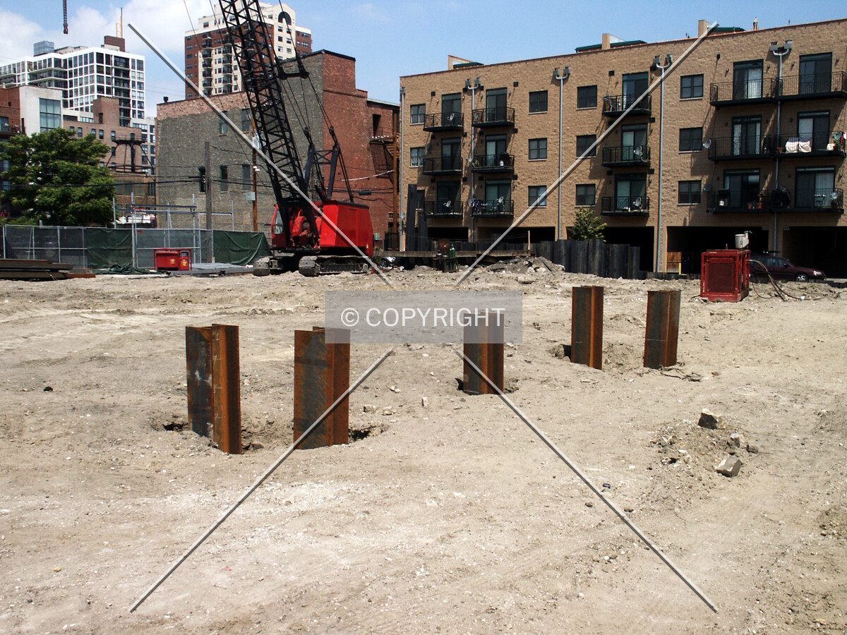 Piles in the middle of the site