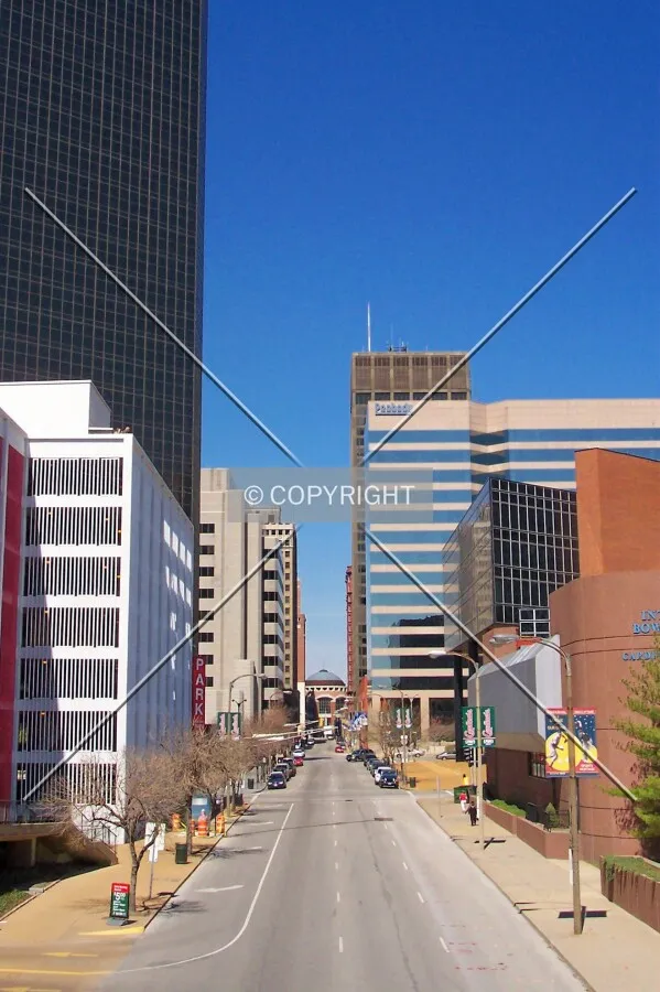 Looking north along North 8th Street