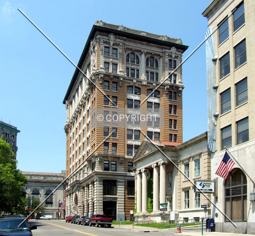 View from the southeast along Exchange Street