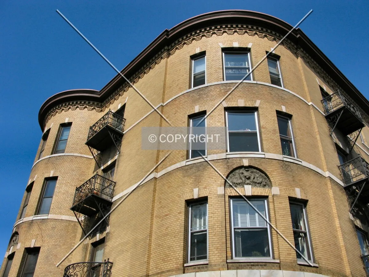 Looking up the southeast corner