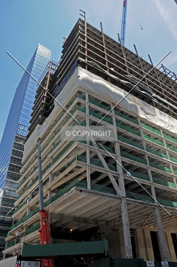 Looking up from the intersection of Randolph Street and Wacker Drive
