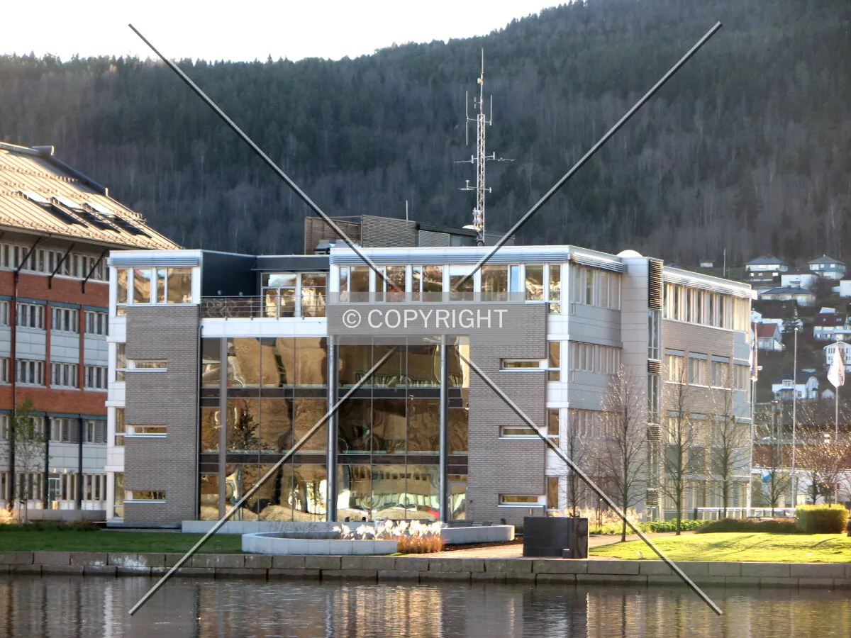 View from the north across Drammenselva