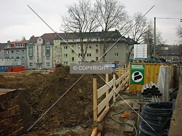 View along the edge of the construction site