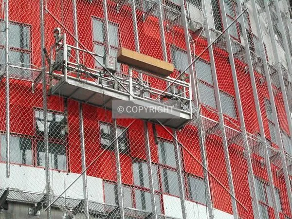Close view of the facade panels