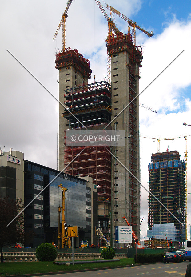 As seen from Paseo de la Castellana