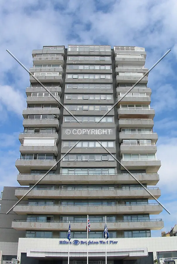 Looking up from the main entrance on Kings Road