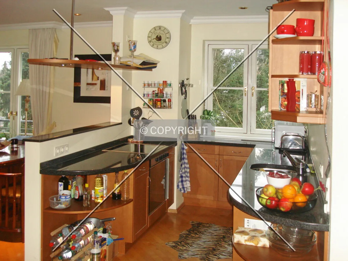 A kitchen corner in a loft-style apartment
