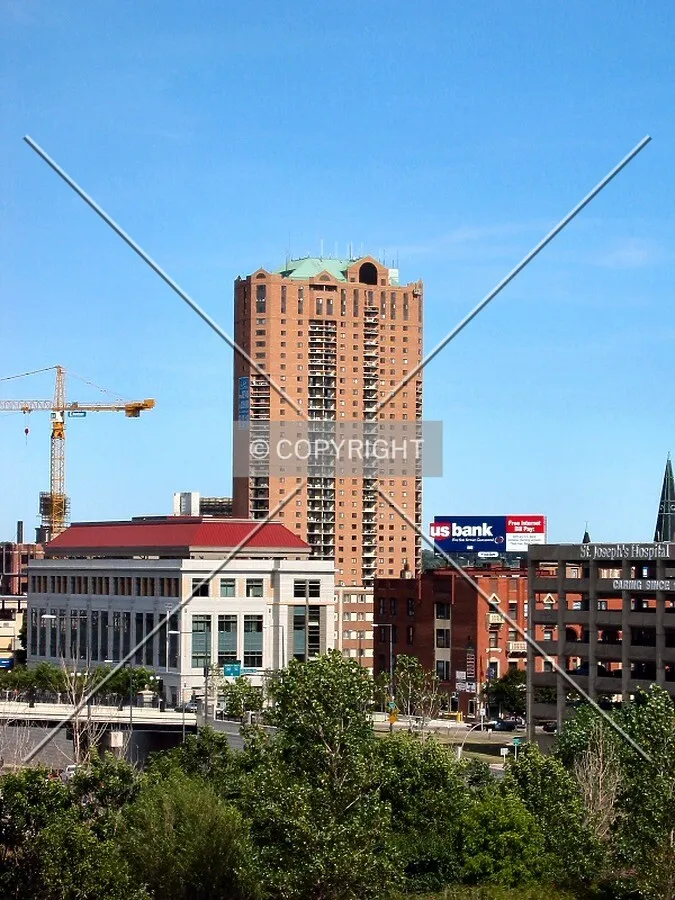 Distant view to the east from the Minnesota History Center