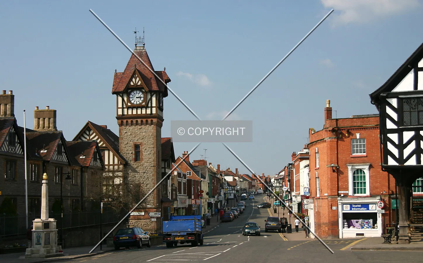 View through the town centre