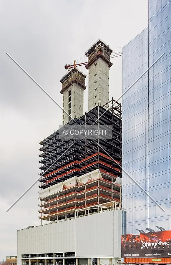 From the southwest during construction; December 26, 2021