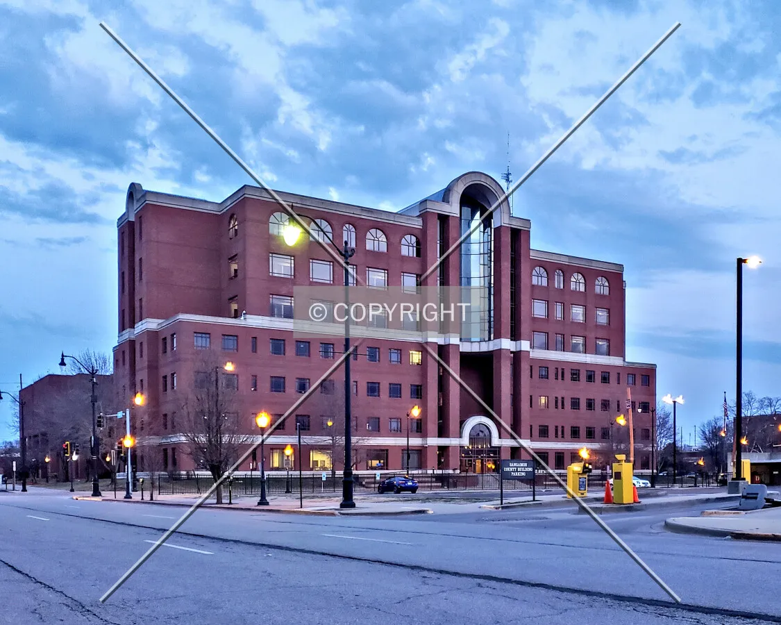 Night view from the northwest; March 27, 2019