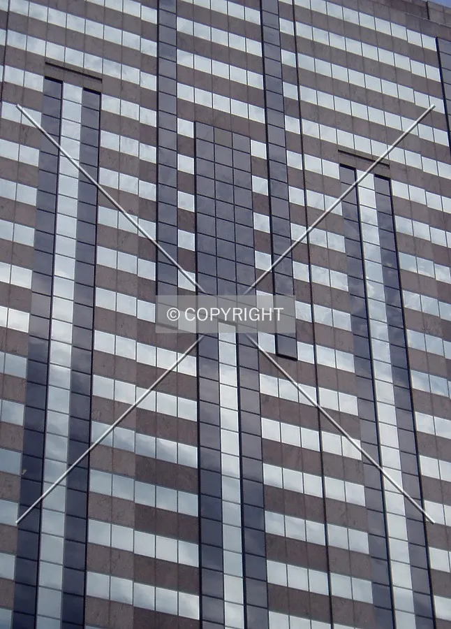 Colored glass pattern on the west side
