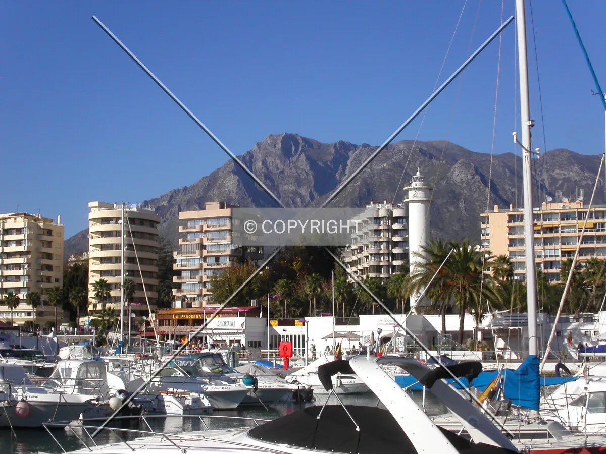 The city with the mountains behind