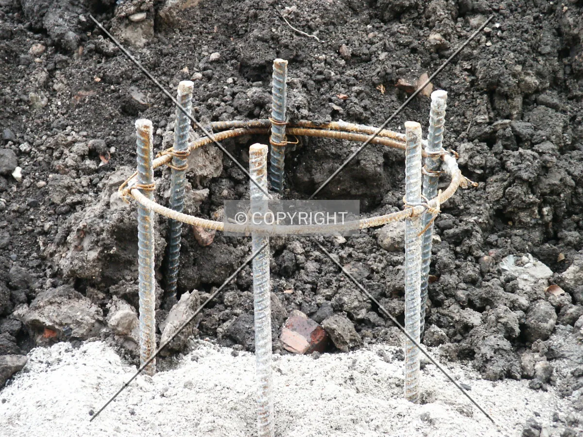Rebars for a perimeter column along 13th Street