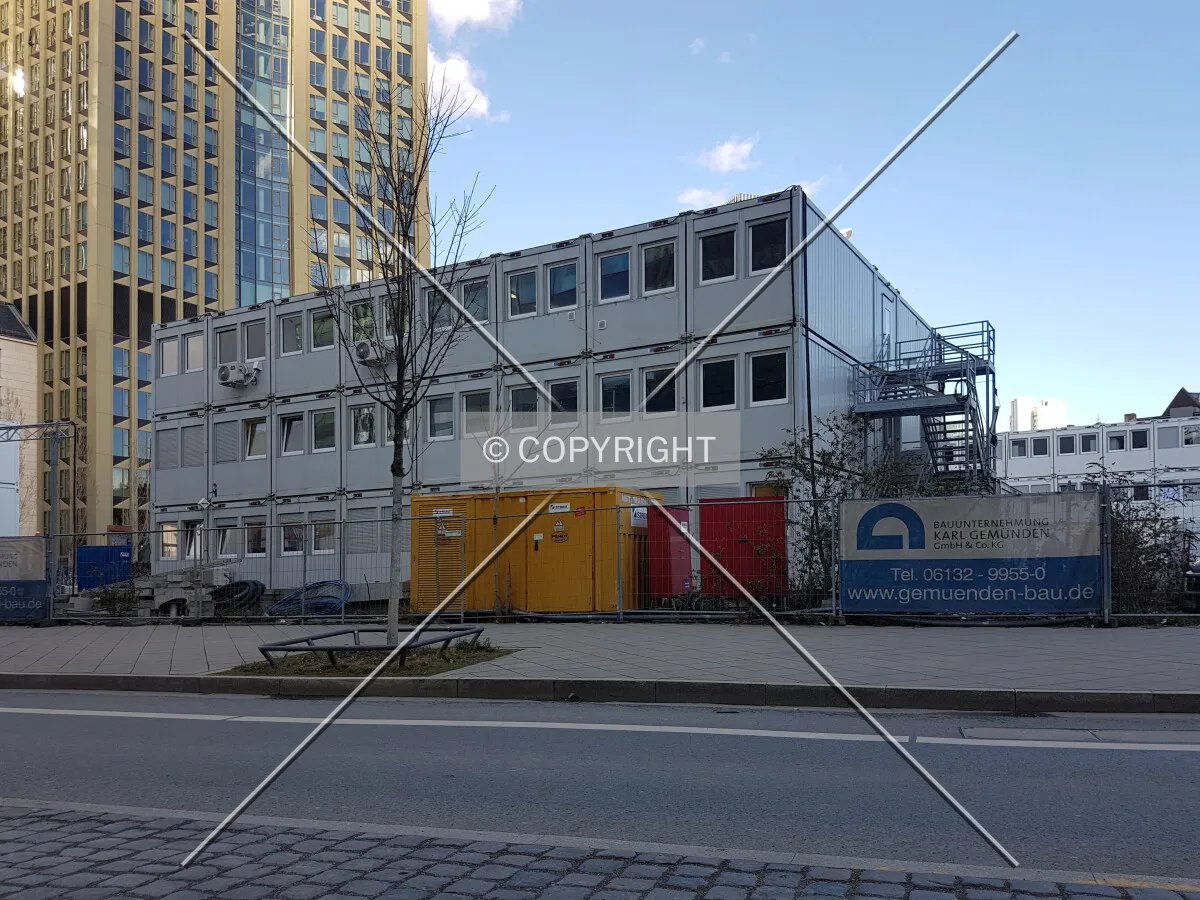 Temporary construction containers - home to construction workers