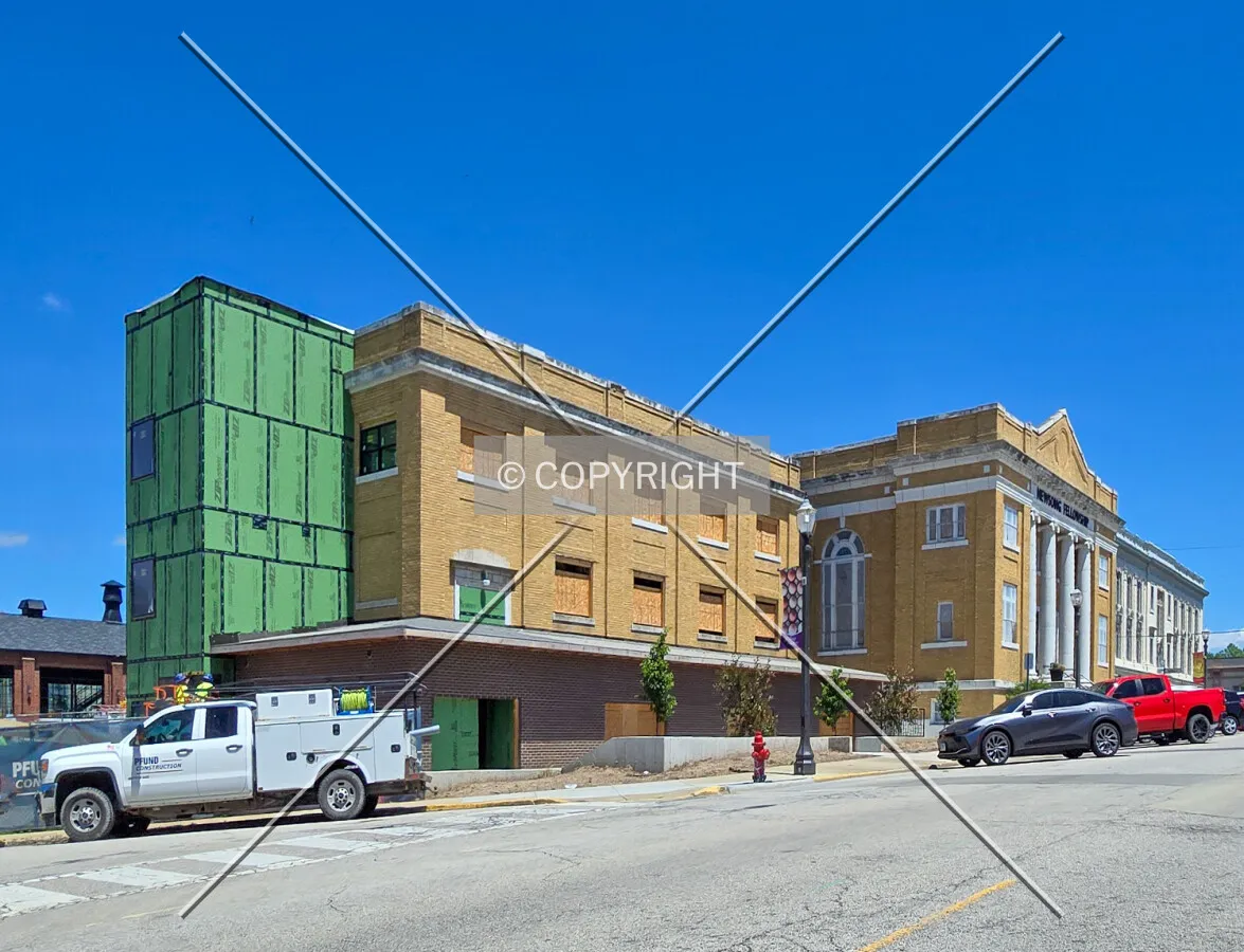 From the southwest during renovation, Tuesday, May 28, 2024