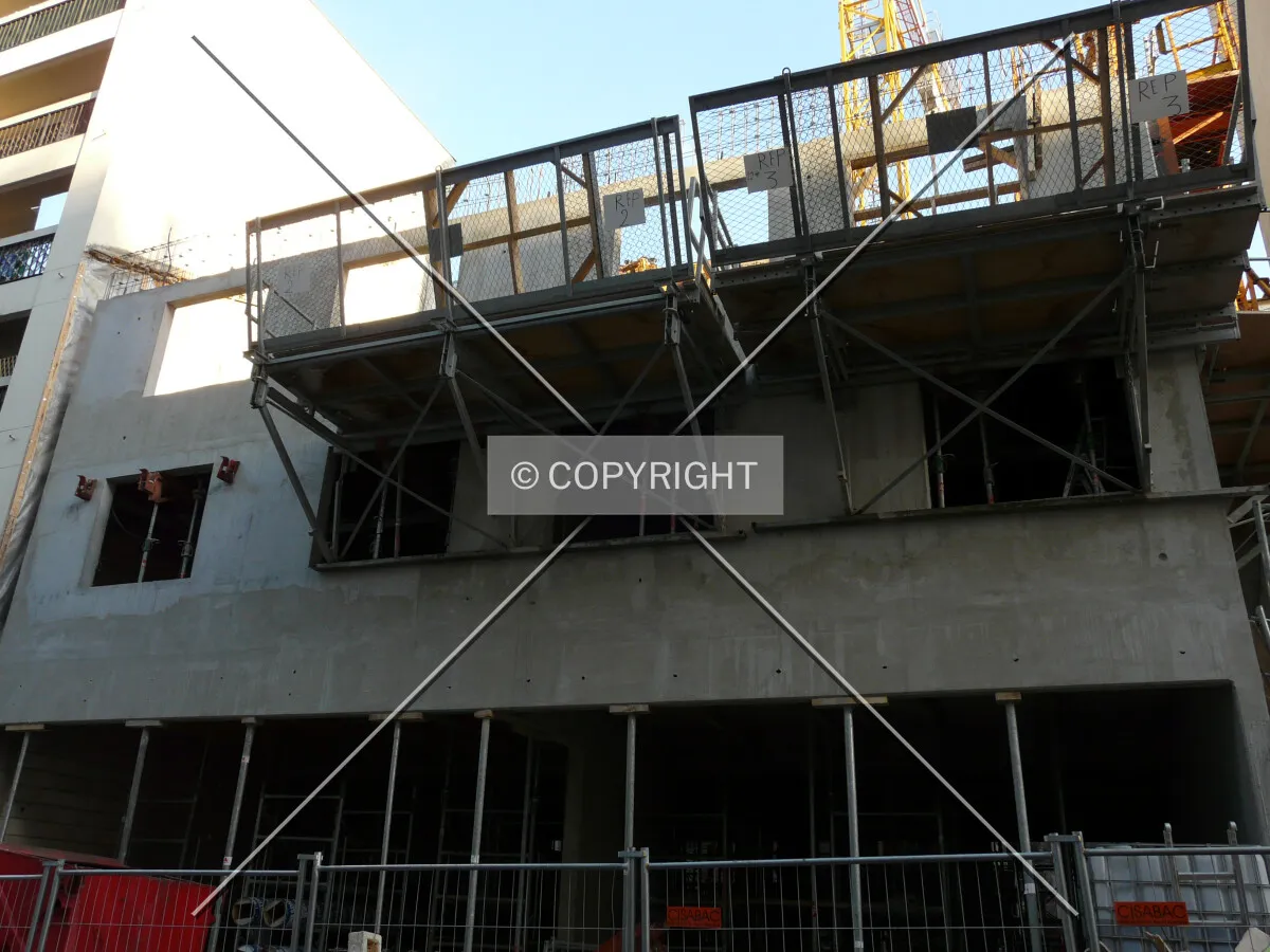 Street side, third floor under construction