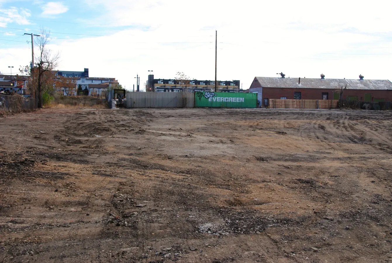 The site is cleared in preparation for construction