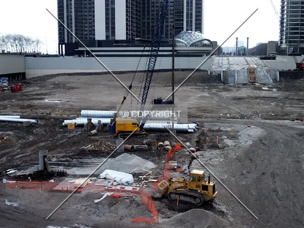 View to the south with access stairway under construction in the background