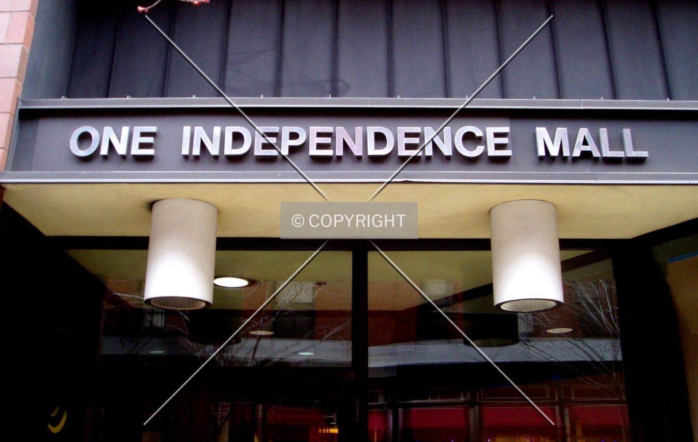 Sign above the entrance on the south side