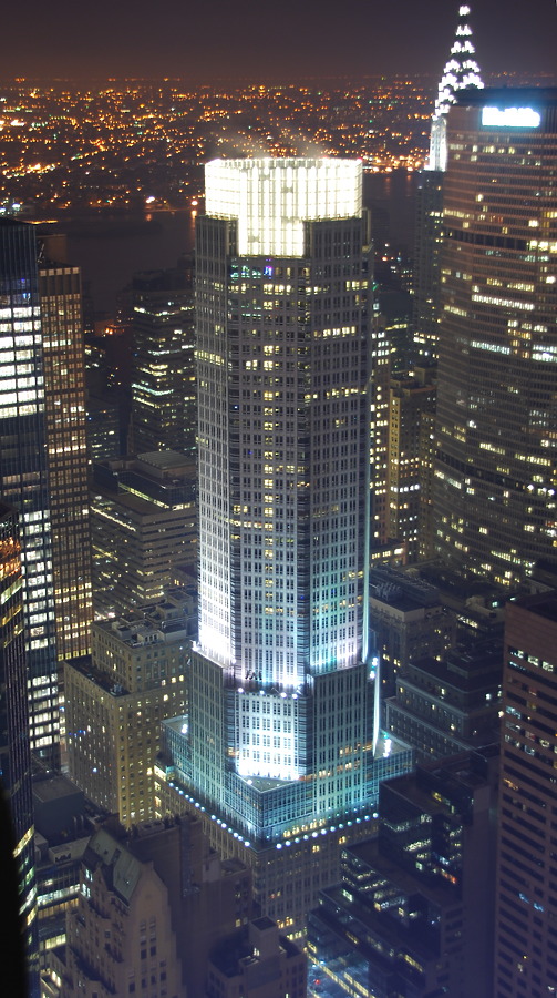Night view from Rockefeller Plaza