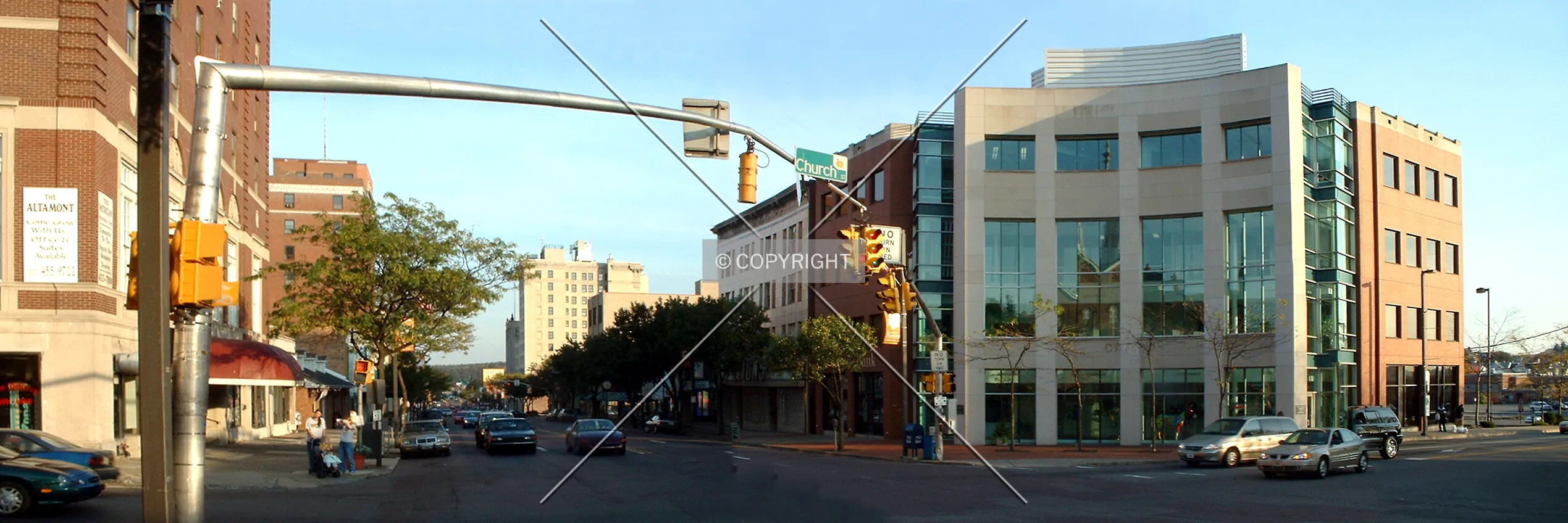 View from the northwest along Broad Street