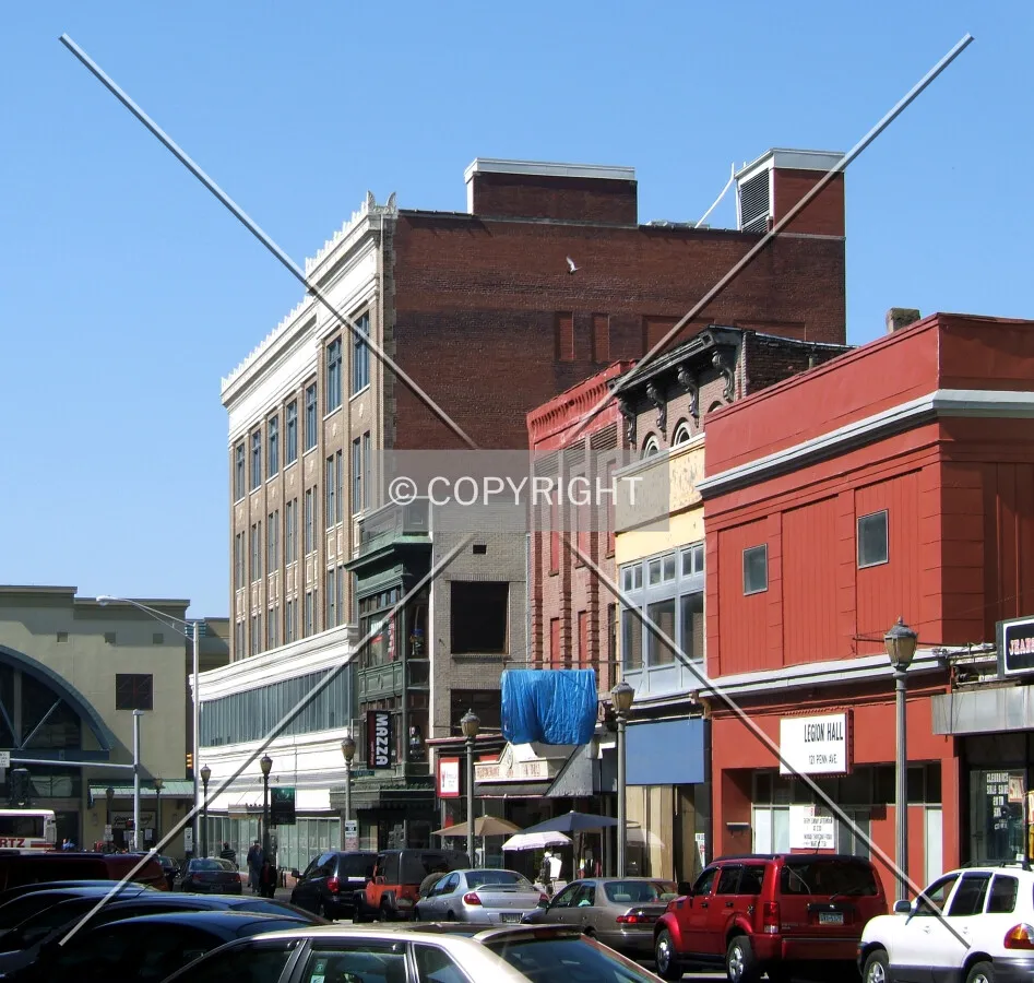 View from the northeast along Penn Avenue