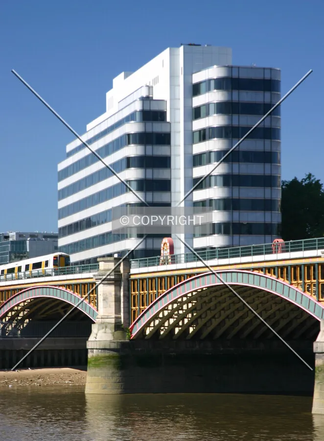 View south from the north Thames embankment