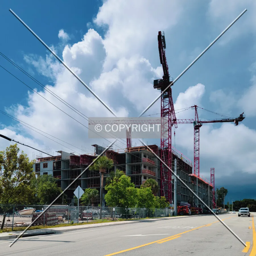 From the northwest during construction; June 2, 2021
