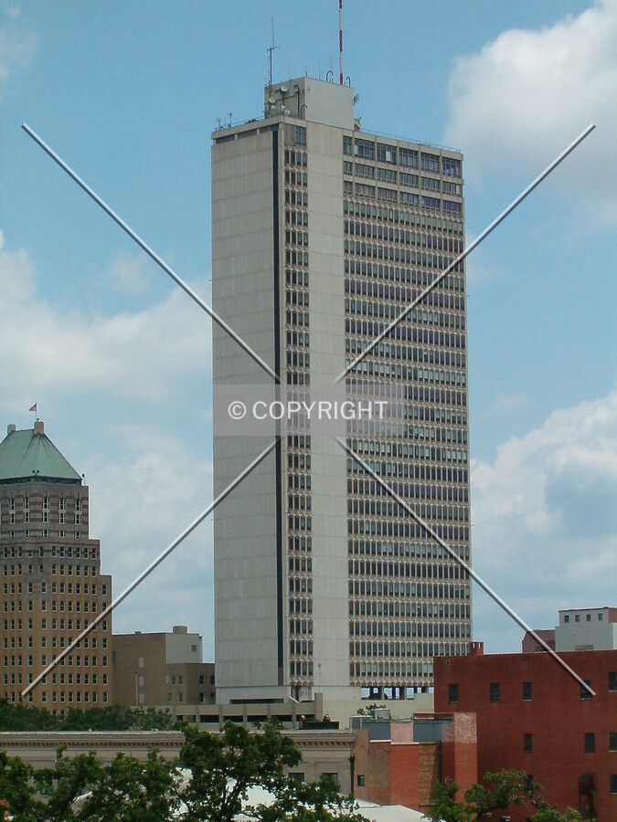 View looking northeast from City parking garage