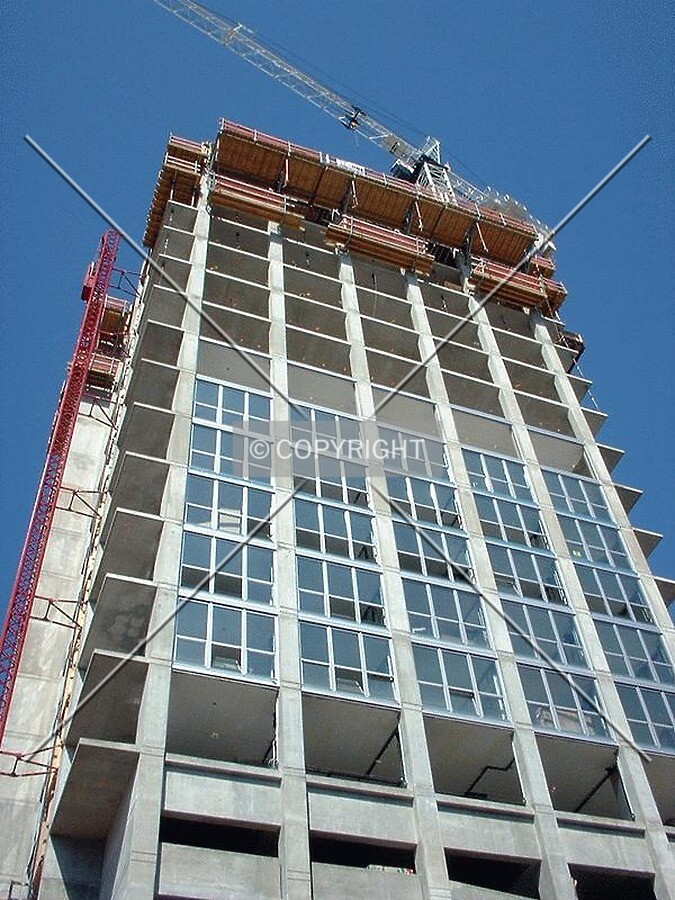Looking up the east side of the tower, from Wells Street