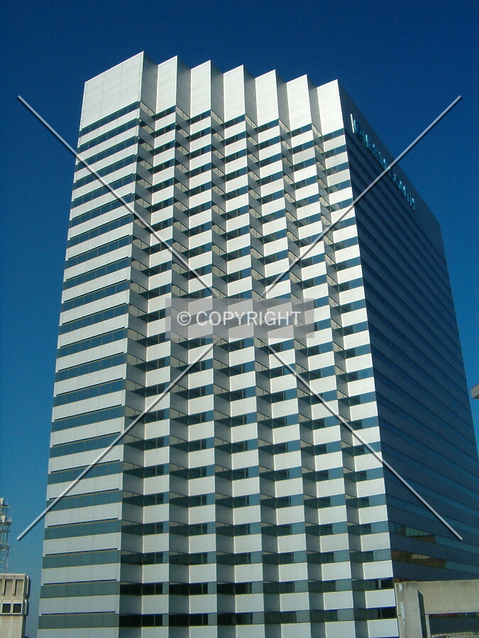 Looking up from neighboring building