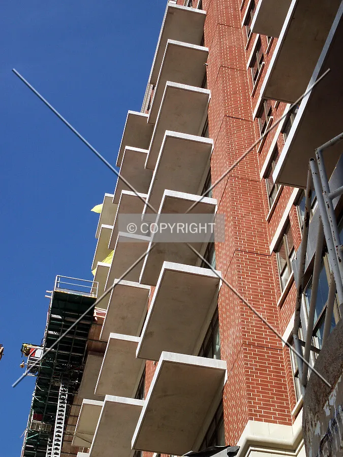Looking up the west facade