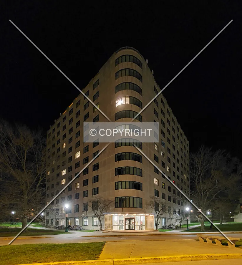 Night view from the west; March 29, 2020