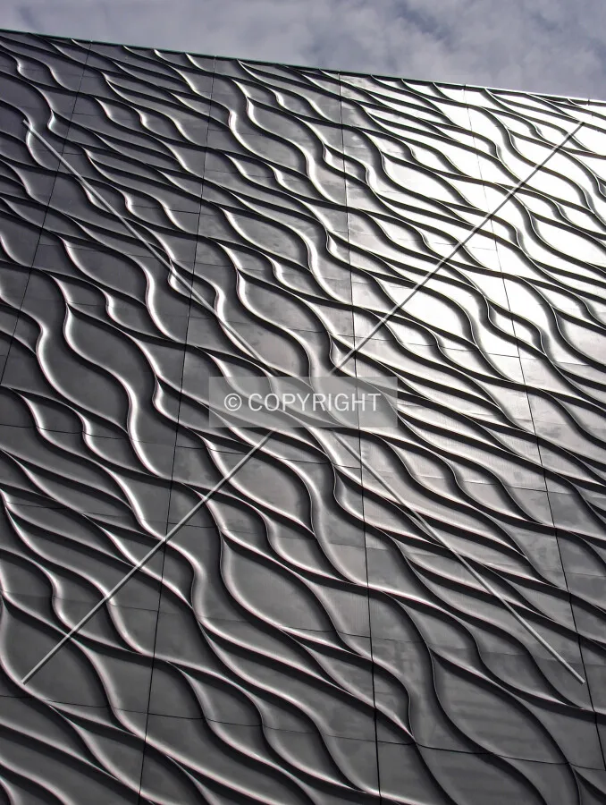 View of wave pattern on the north facing facade