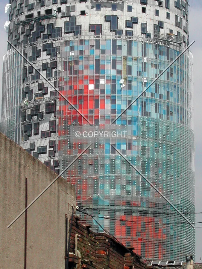 Coloured building's skin