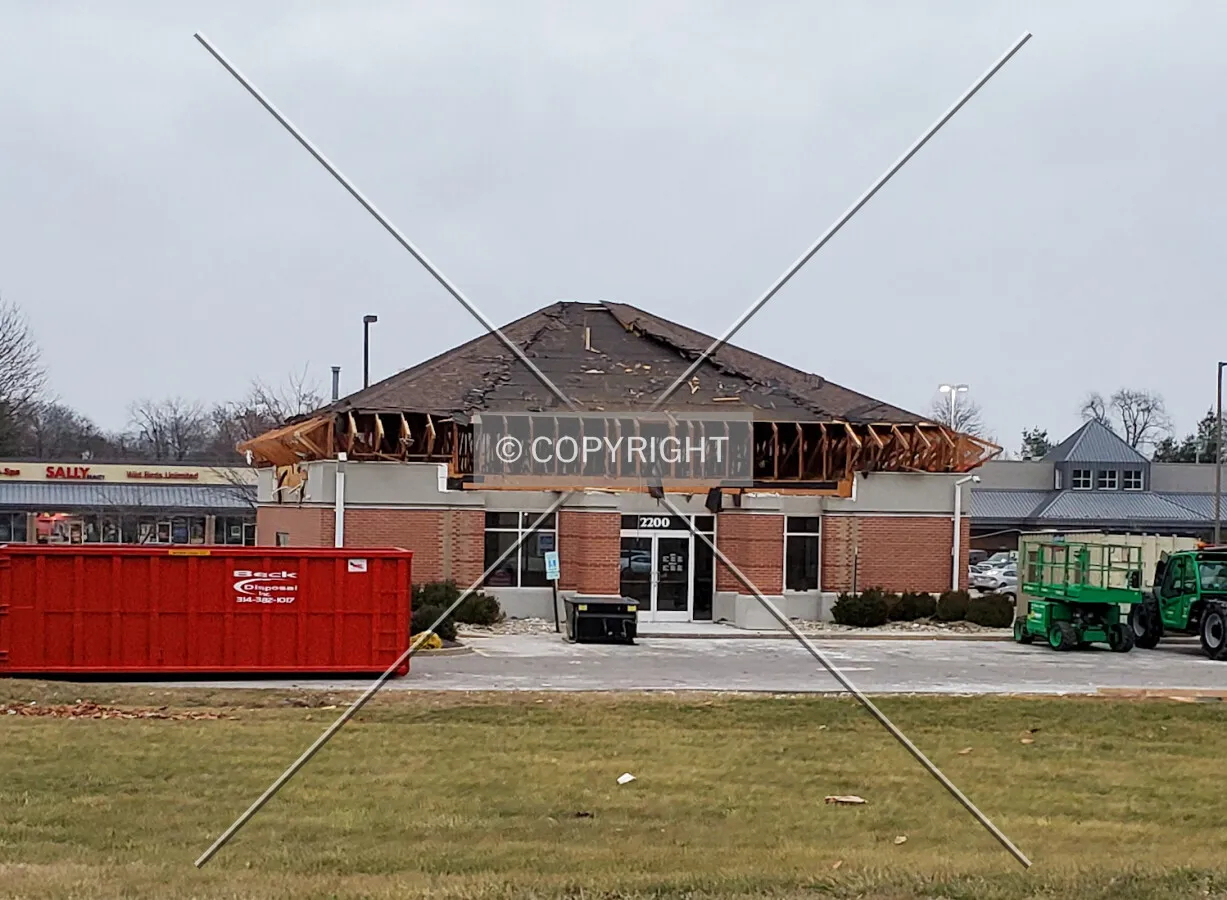 Northwest view during renovation; January 8, 2021