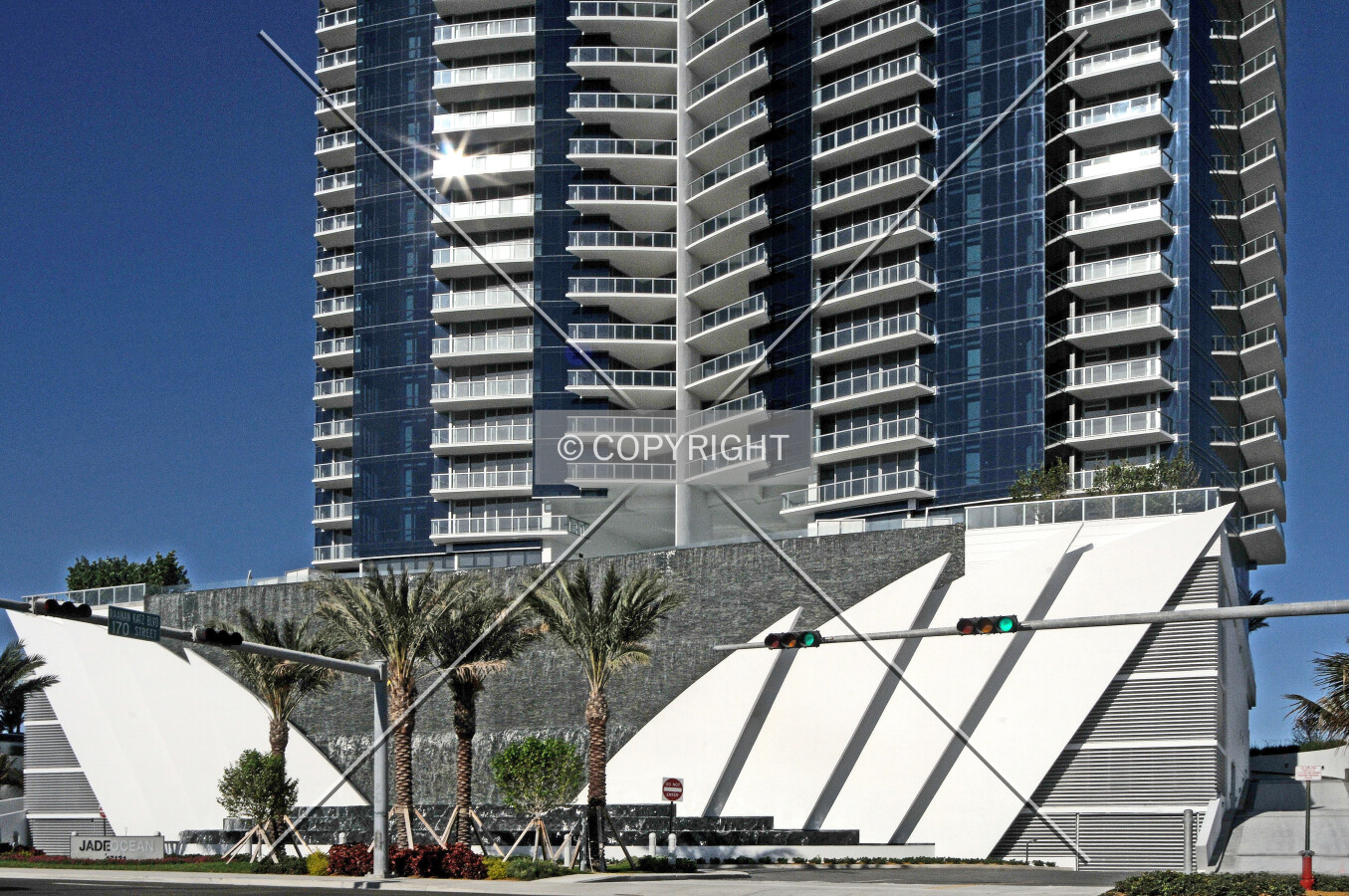 View from the southwest across Collins Avenue