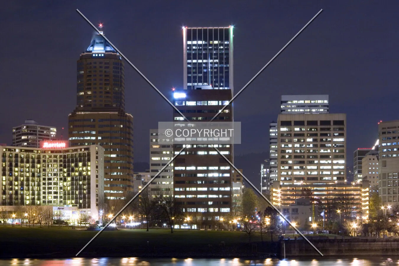 Downtown at night