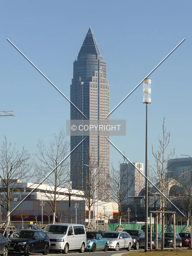 An icon of the Frankfurt skyline: the MesseTurm, as seen from the Europaviertel