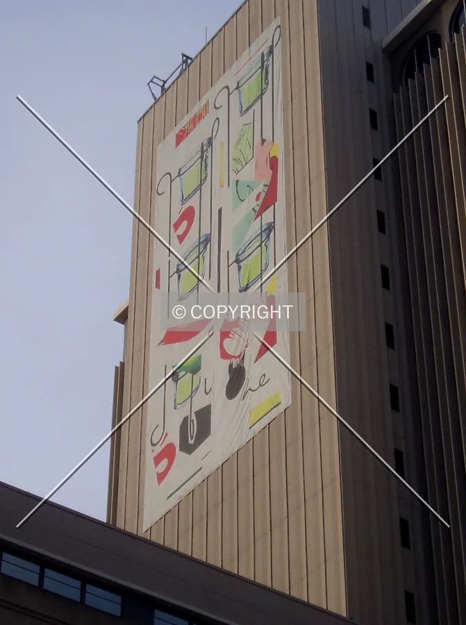 Enormous banner on the top of the west side