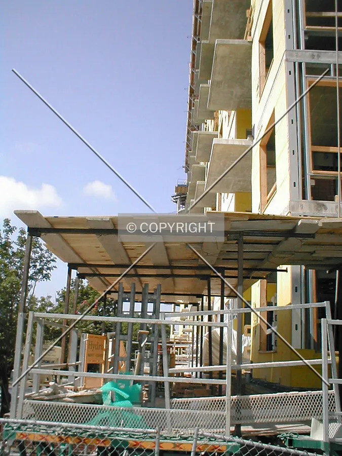 Canopy along building exterior