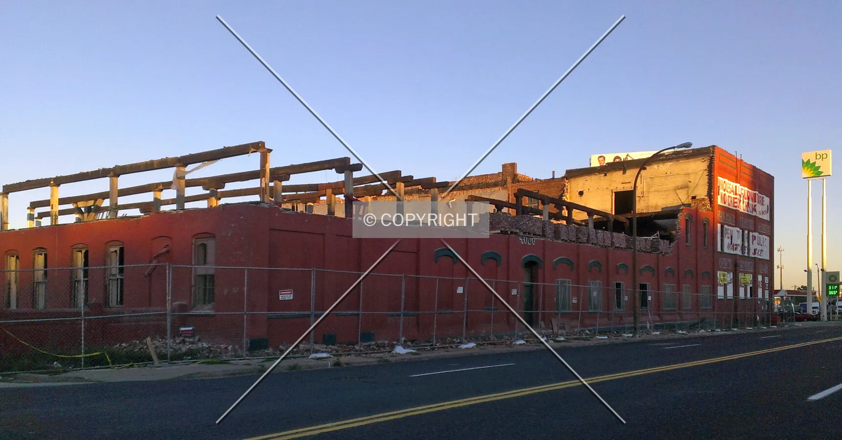 View from the northwest during demolition; September 23, 2013