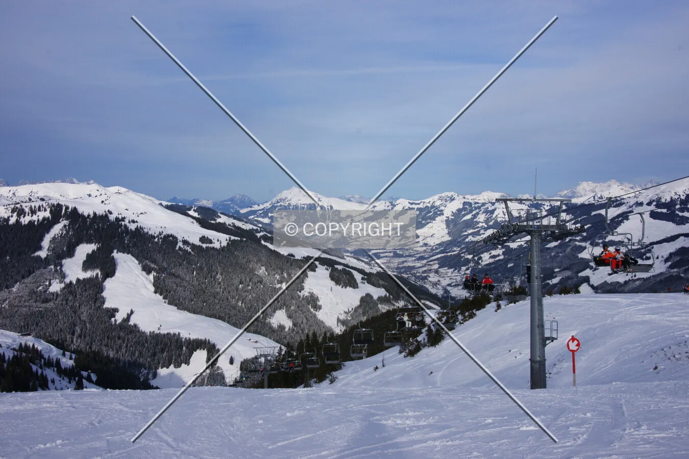 Snow-covered mountains in the austrian Alps