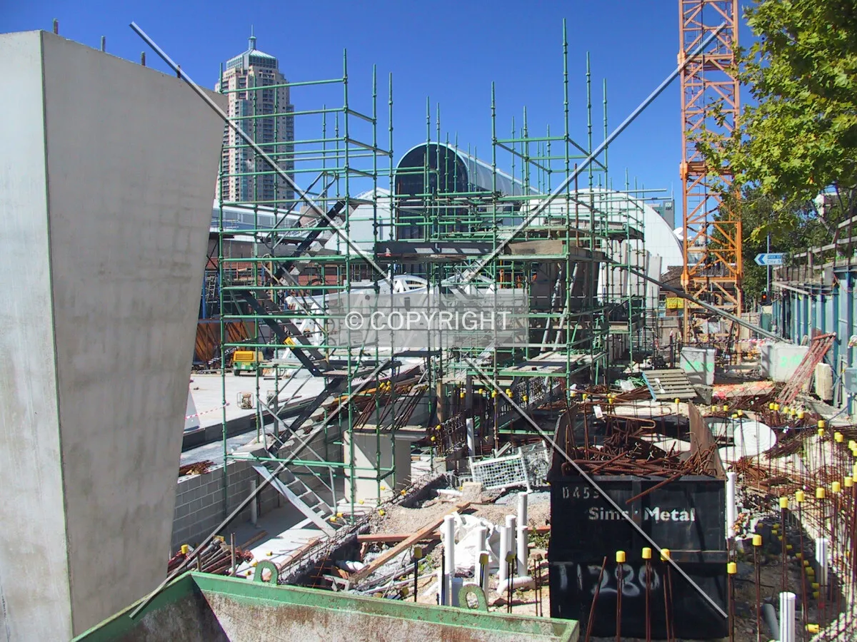 Construction facing Harris Street