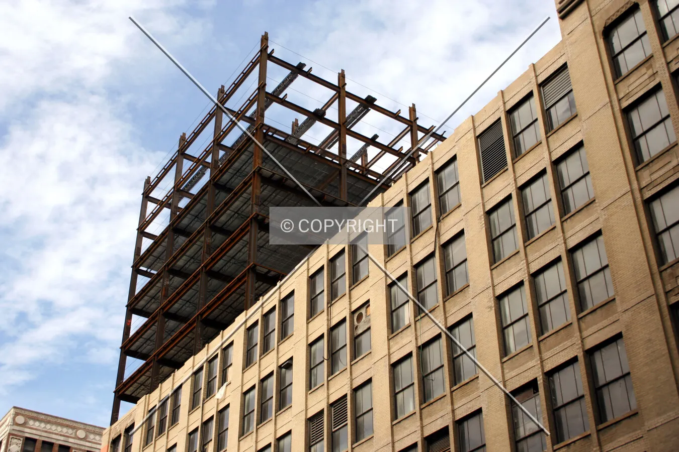 Looking up from the southeast