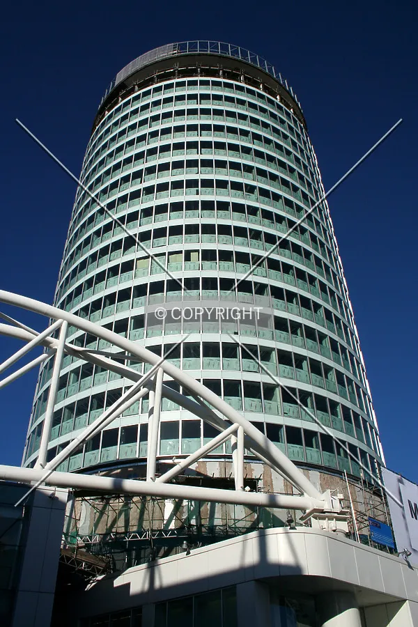 Looking up from the base