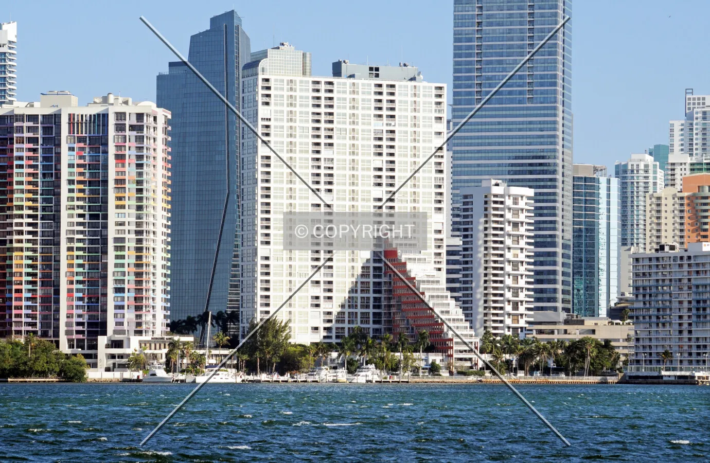 View from the south along the Rickenbacker Causeway