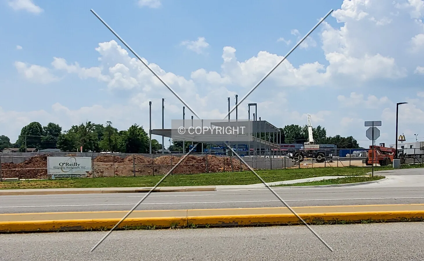 View from the north during construction; July 5, 2020