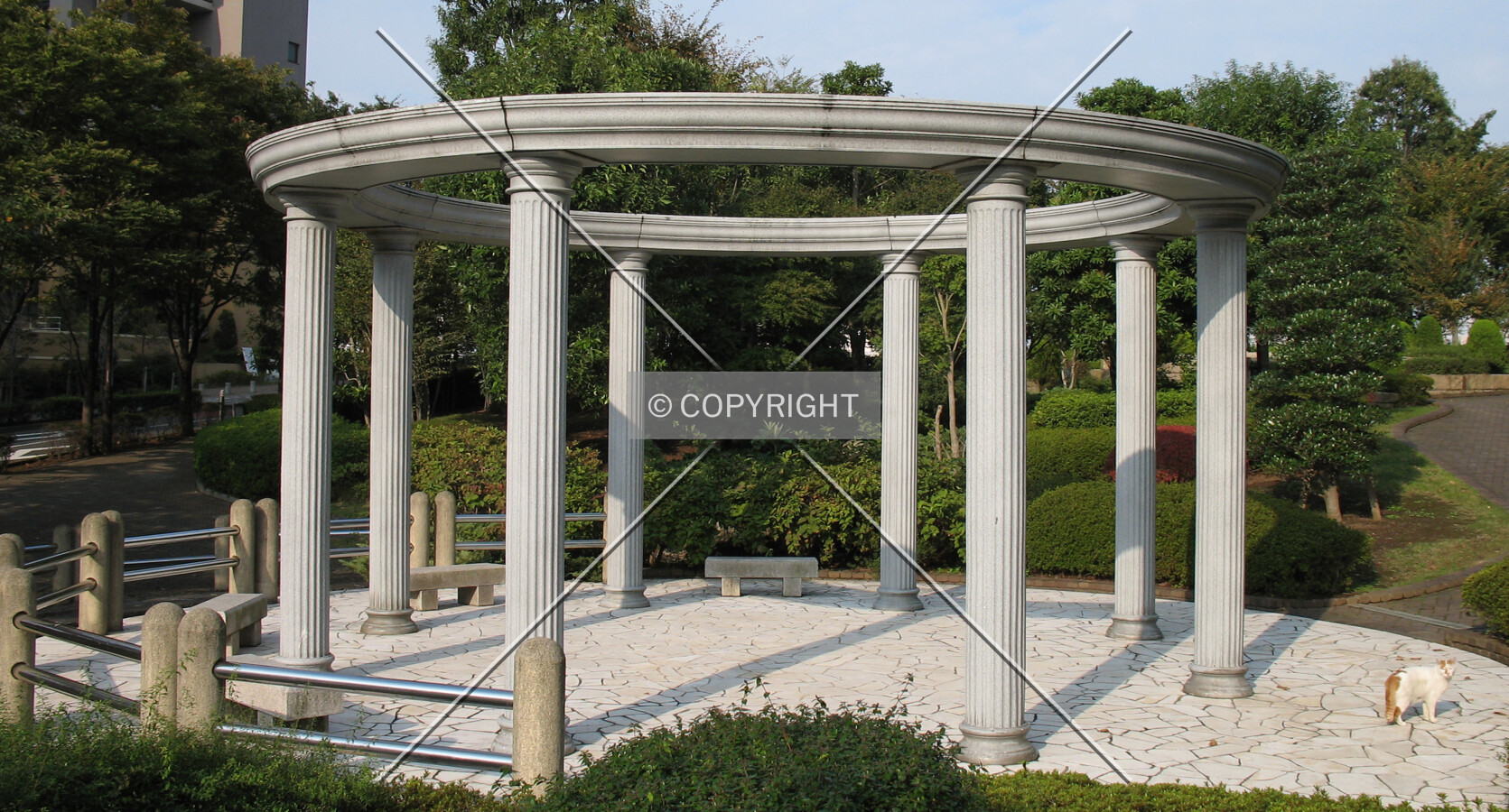 Mock Grecian Acropolis in the grounds
